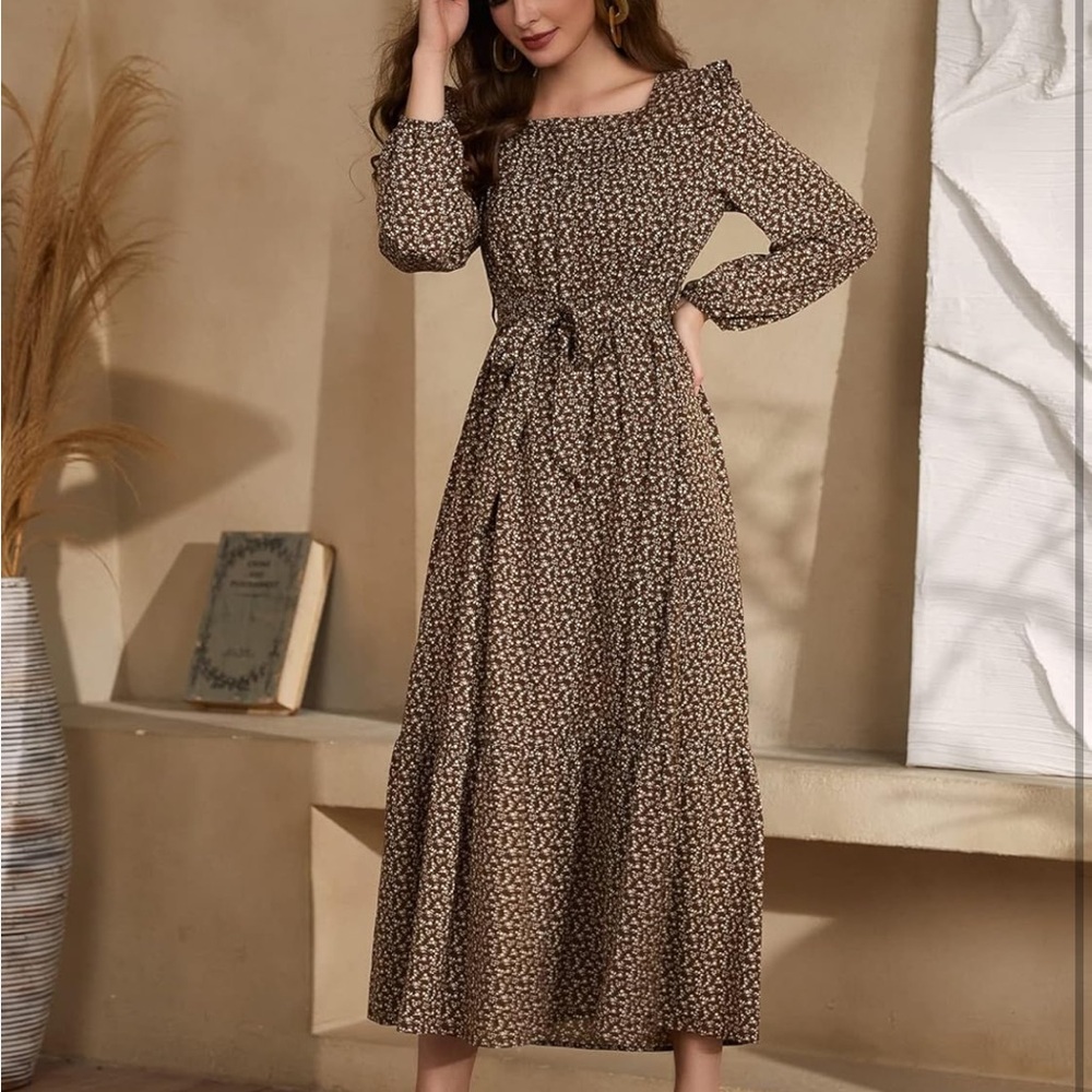 •SHEIN brown floral dress•